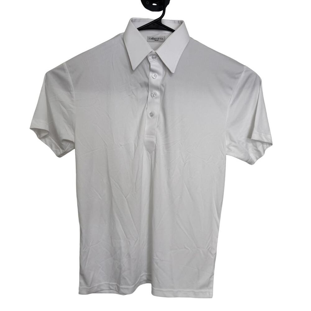COLLARS & CO Original Dress Collar English Spread Button Polo White NWT Medium - Picture 2 of 6